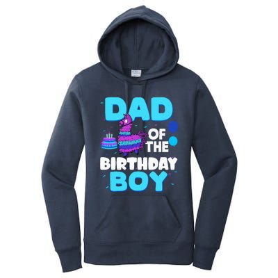 Dad Of The Birthday Boy Llama Dad And Mom Family Party Women's Pullover Hoodie