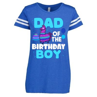 Dad Of The Birthday Boy Llama Dad And Mom Family Party Enza Ladies Jersey Football T-Shirt