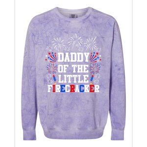 Daddy Of The Little Firecracker Cute Gift 4th Of July Birthday Gift Colorblast Crewneck Sweatshirt