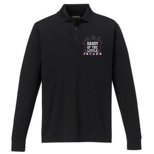 Daddy Of The Little Firecracker Cute Gift 4th Of July Birthday Gift Performance Long Sleeve Polo