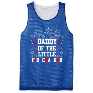 Daddy Of The Little Firecracker Cute Gift 4th Of July Birthday Gift Mesh Reversible Basketball Jersey Tank