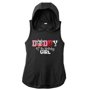 Daddy of The Birthday Cow Family Cow Farm Matching Ladies PosiCharge Tri-Blend Wicking Draft Hoodie Tank