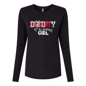 Daddy of The Birthday Cow Family Cow Farm Matching Womens Cotton Relaxed Long Sleeve T-Shirt