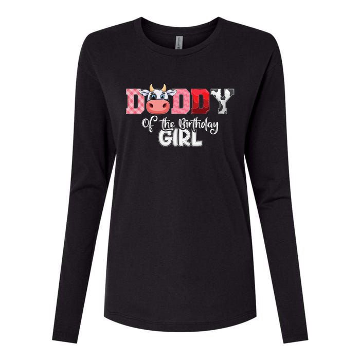 Daddy of The Birthday Cow Family Cow Farm Matching Womens Cotton Relaxed Long Sleeve T-Shirt