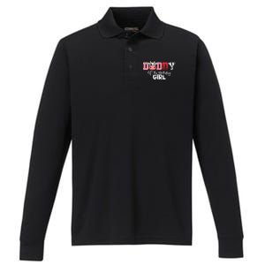 Daddy of The Birthday Cow Family Cow Farm Matching Performance Long Sleeve Polo