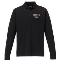 Daddy of The Birthday Cow Family Cow Farm Matching Performance Long Sleeve Polo