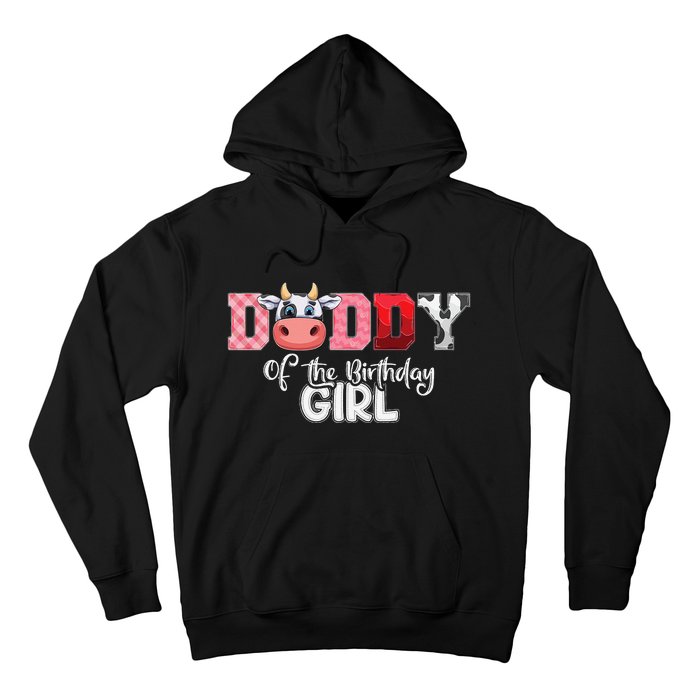 Daddy of The Birthday Cow Family Cow Farm Matching Hoodie