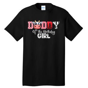 Daddy of The Birthday Cow Family Cow Farm Matching Tall T-Shirt