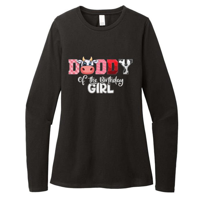 Daddy of The Birthday Cow Family Cow Farm Matching Womens CVC Long Sleeve Shirt