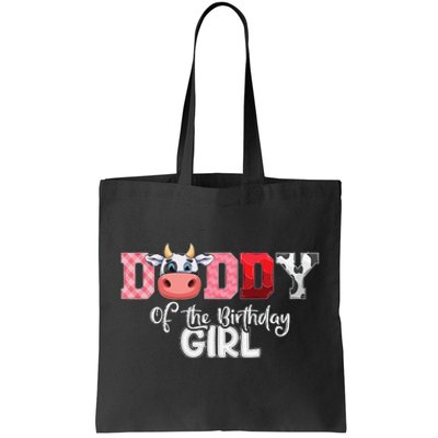 Daddy of The Birthday Cow Family Cow Farm Matching Tote Bag