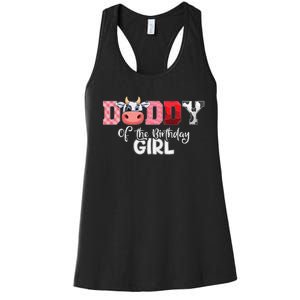 Daddy of The Birthday Cow Family Cow Farm Matching Women's Racerback Tank