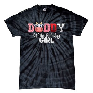 Daddy of The Birthday Cow Family Cow Farm Matching Tie-Dye T-Shirt