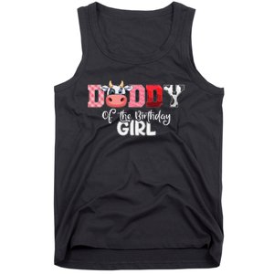 Daddy of The Birthday Cow Family Cow Farm Matching Tank Top