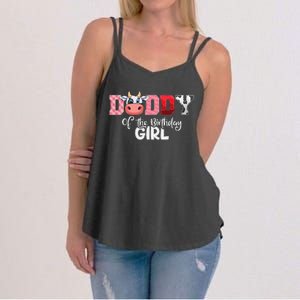 Daddy of The Birthday Cow Family Cow Farm Matching Women's Strappy Tank