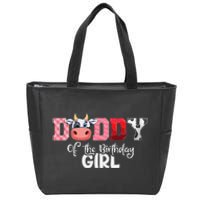 Daddy of The Birthday Cow Family Cow Farm Matching Zip Tote Bag