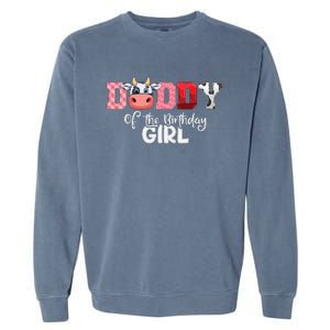 Daddy of The Birthday Cow Family Cow Farm Matching Garment-Dyed Sweatshirt