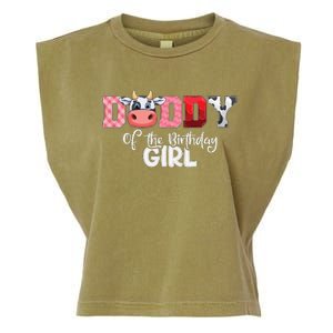 Daddy of The Birthday Cow Family Cow Farm Matching Garment-Dyed Women's Muscle Tee