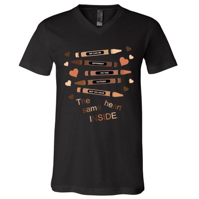 Different On The Outside Same Heart Inside V-Neck T-Shirt