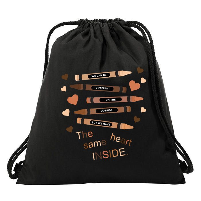 Different On The Outside Same Heart Inside Drawstring Bag