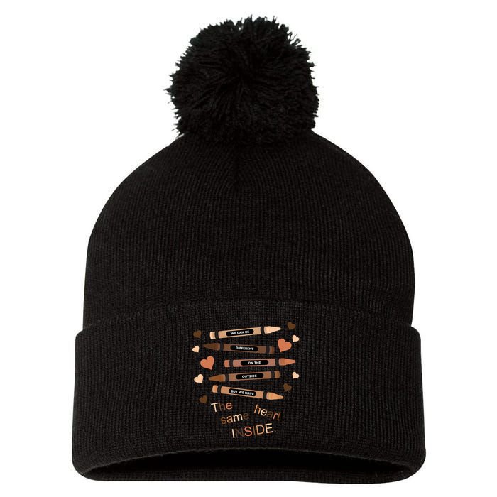 Different On The Outside Same Heart Inside Pom Pom 12in Knit Beanie