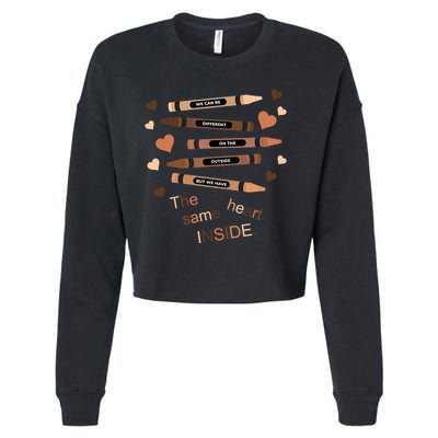 Different On The Outside Same Heart Inside Cropped Pullover Crew