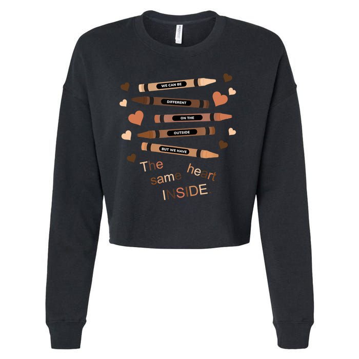 Different On The Outside Same Heart Inside Cropped Pullover Crew