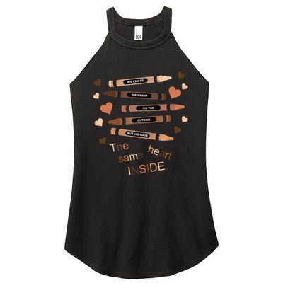 Different On The Outside Same Heart Inside Women's Perfect Tri Rocker Tank