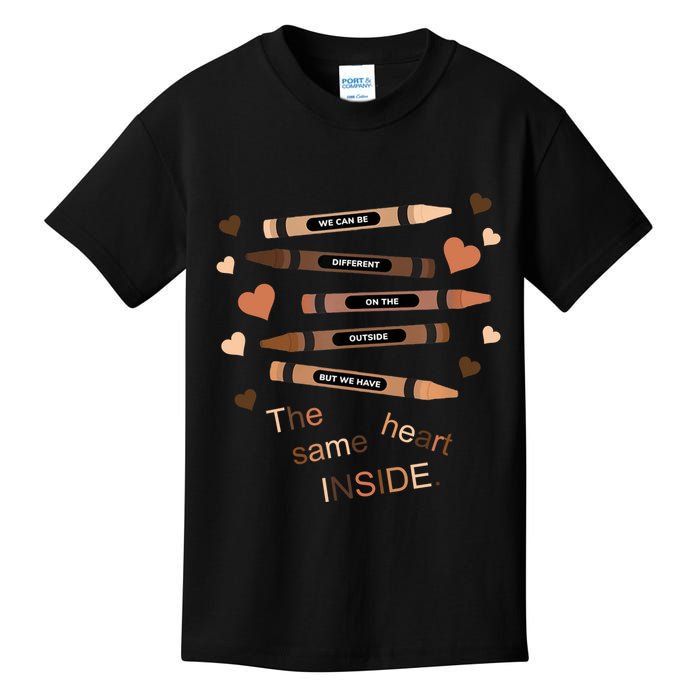 Different On The Outside Same Heart Inside Kids T-Shirt