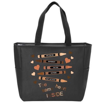 Different On The Outside Same Heart Inside Zip Tote Bag