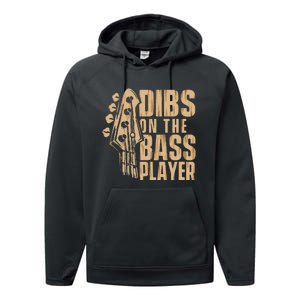 Dibs On The Bass Player Guitarist Bassist Bass Guitar Performance Fleece Hoodie