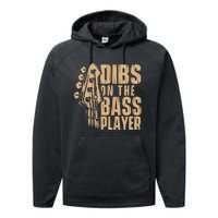 Dibs On The Bass Player Guitarist Bassist Bass Guitar Performance Fleece Hoodie