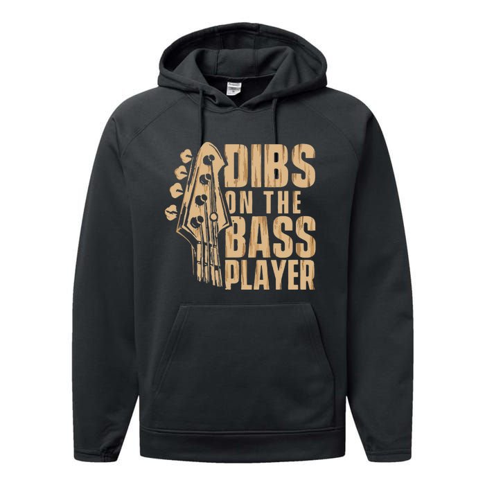 Dibs On The Bass Player Guitarist Bassist Bass Guitar Performance Fleece Hoodie