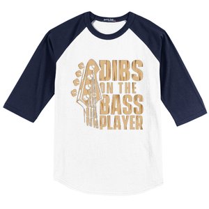 Dibs On The Bass Player Guitarist Bassist Bass Guitar Baseball Sleeve Shirt