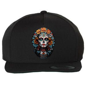 Day Of The Dead De Los Muertos La Catrina Sugar Skull Women Raglan Gift Wool Snapback Cap