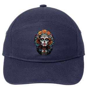 Day Of The Dead De Los Muertos La Catrina Sugar Skull Women Raglan Gift 7-Panel Snapback Hat