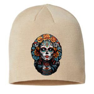 Day Of The Dead De Los Muertos La Catrina Sugar Skull Women Raglan Gift Sustainable Beanie