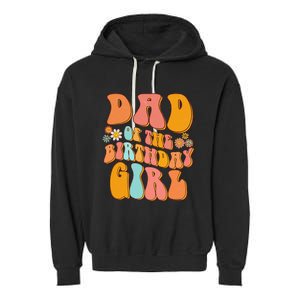 Dad of the Birthday Groovy Papa Daddy 1st Garment-Dyed Fleece Hoodie