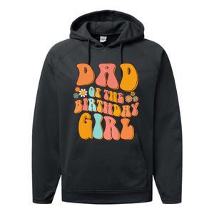 Dad of the Birthday Groovy Papa Daddy 1st Performance Fleece Hoodie