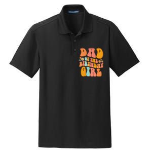 Dad of the Birthday Groovy Papa Daddy 1st Dry Zone Grid Polo