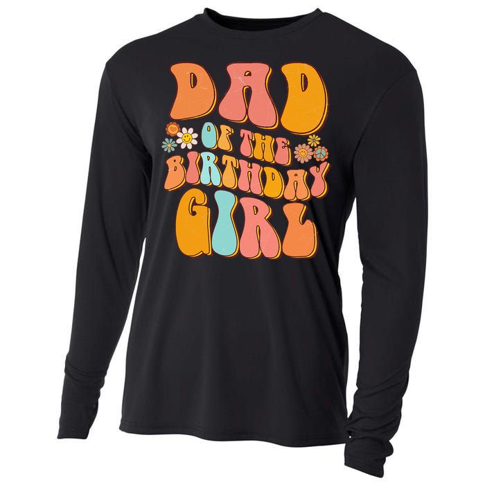 Dad of the Birthday Groovy Papa Daddy 1st Cooling Performance Long Sleeve Crew