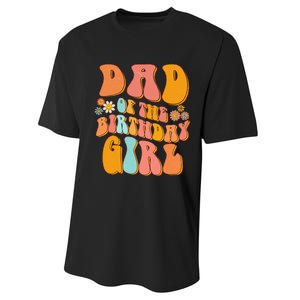 Dad of the Birthday Groovy Papa Daddy 1st Performance Sprint T-Shirt