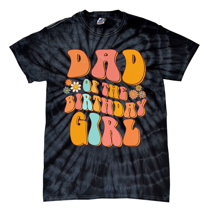 Dad of the Birthday Groovy Papa Daddy 1st Tie-Dye T-Shirt