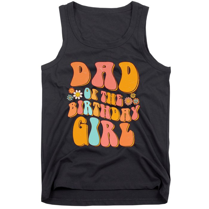 Dad of the Birthday Groovy Papa Daddy 1st Tank Top