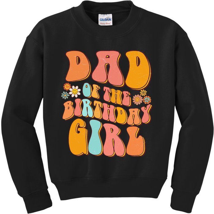 Dad of the Birthday Groovy Papa Daddy 1st Kids Sweatshirt