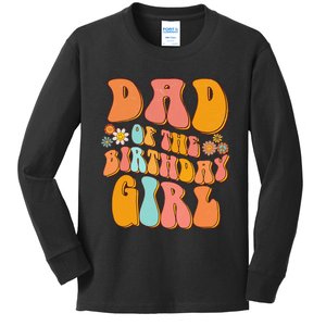 Dad of the Birthday Groovy Papa Daddy 1st Kids Long Sleeve Shirt