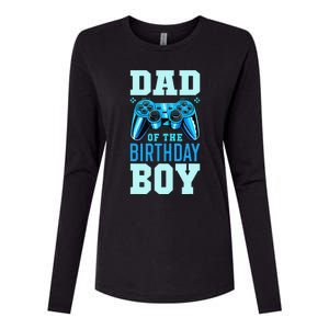 Dad of the Birthday Matching Video Gamer Birthday Party Womens Cotton Relaxed Long Sleeve T-Shirt