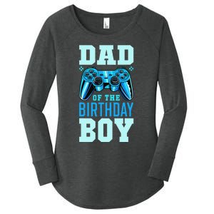 Dad of the Birthday Matching Video Gamer Birthday Party Women's Perfect Tri Tunic Long Sleeve Shirt