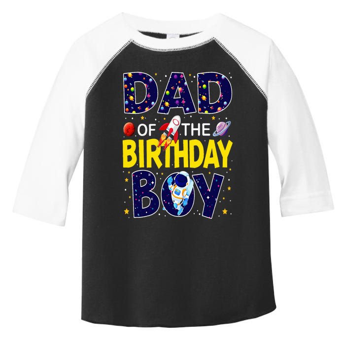 Dad Of The Birthday Boy Outer Space Bday Party Theme Toddler Fine Jersey T-Shirt