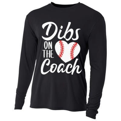 Dibs On The Coach Funny Baseball Heart Cute Mothers Day Cooling Performance Long Sleeve Crew