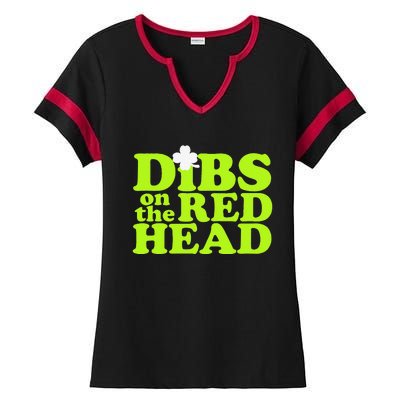 Dibs On The Redhead Saint Patrick's Day Ladies Halftime Notch Neck Tee